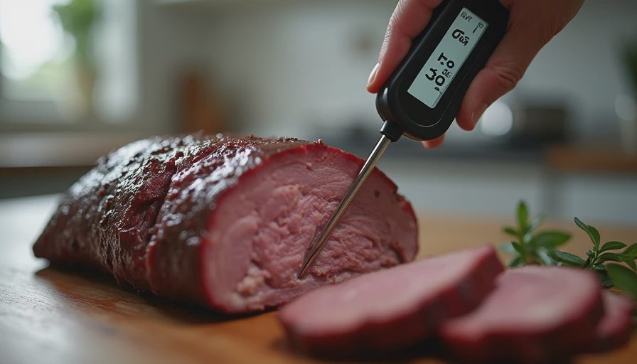 Visual context for brisket internal temp