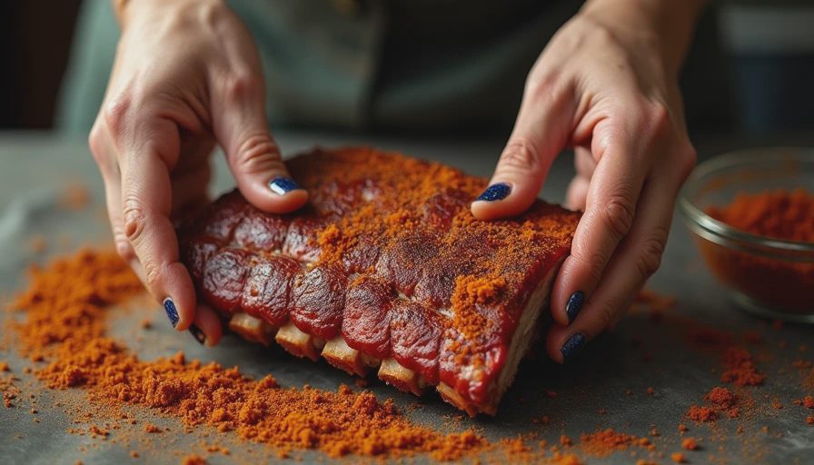 Visual context for dry rub for ribs