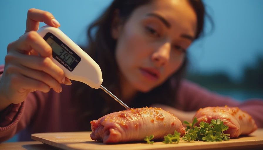 Visual context for pork temperature